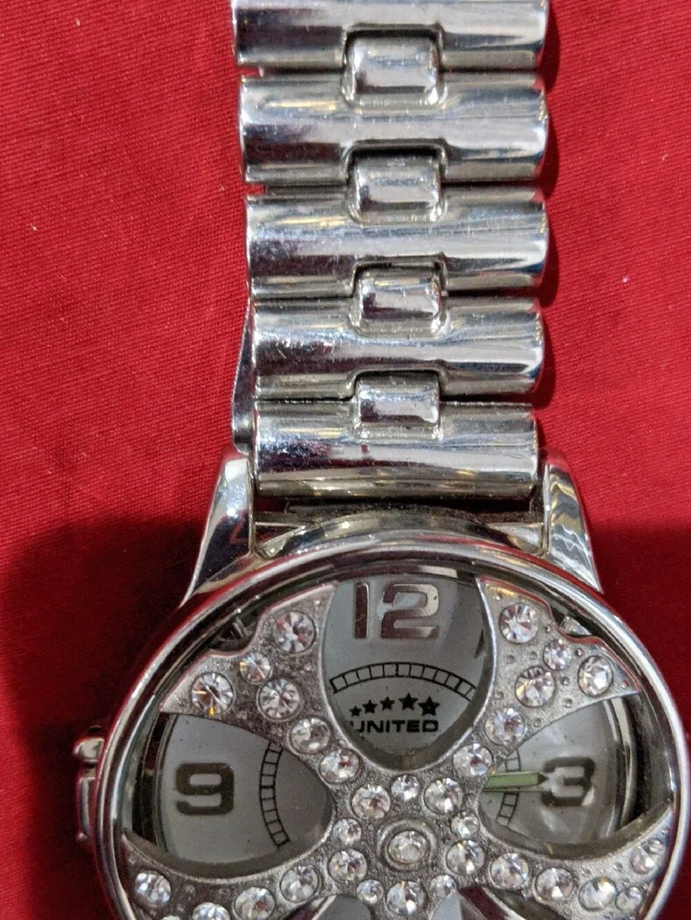 Spinner Icedcout Watch Silver Metal Band